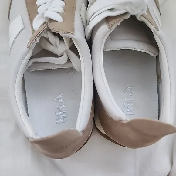 MIA Kable Sneakers Tan White Women’s Size 8 M Retro Comfort Lace Up Shoes - Picture 6 of 8